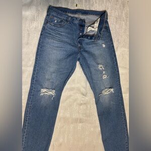 Men's Distressed Slim Jeans - Blue